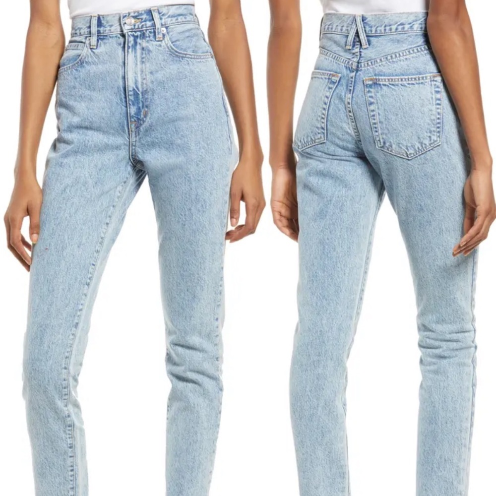 SLVRLAKE Beatnik High Waist Ankle Slim Jeans distressed in Time Worn Wash